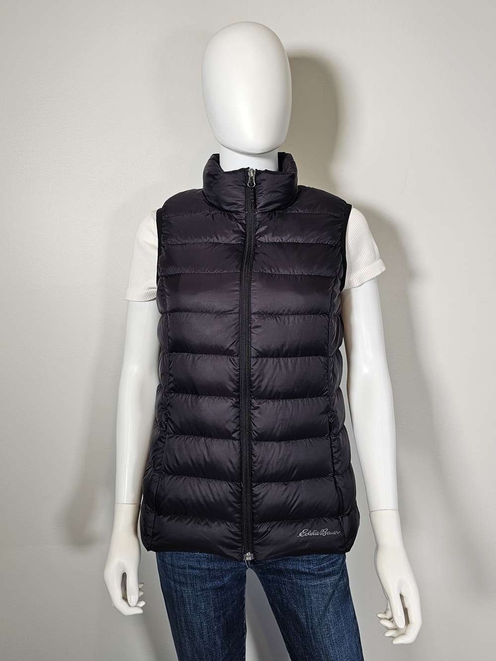 Eddie Bauer Black Down Vest EB650 Sz M